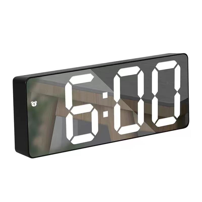 LED Multi-Function Mirror Alarm Clock: Makeup Mirror with Battery & Plug-in Options