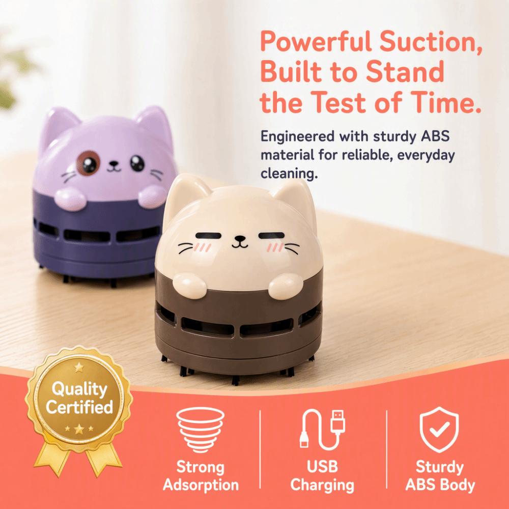 Mini Desktop Vacuum Cleaner USB Rechargeable Dust Remover Durable Handheld Vacuum Cleaner  Home