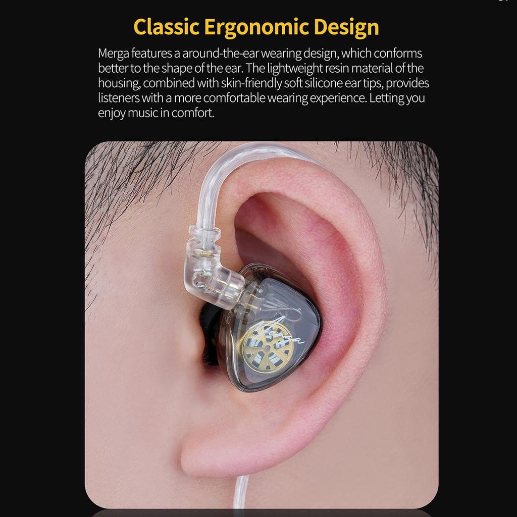 KZ Merga 2DD Динамические драйверы HIFI Музыкальные наушники Внутриканальные проводные наушники 4 драйвера