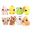 8 шт. Мультяшная игрушка-сквиши с открывающимися глазами для снятия стресса и тревоги, сенсорная игрушка для сжимания в виде животных для детей