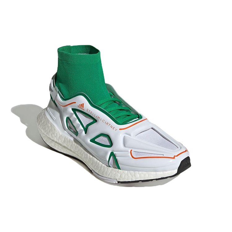 Stella McCartney X Adidas  UltraBoost 22 Green White Women Sneakers Cloud-White Semi-Impact-Orange GX9866