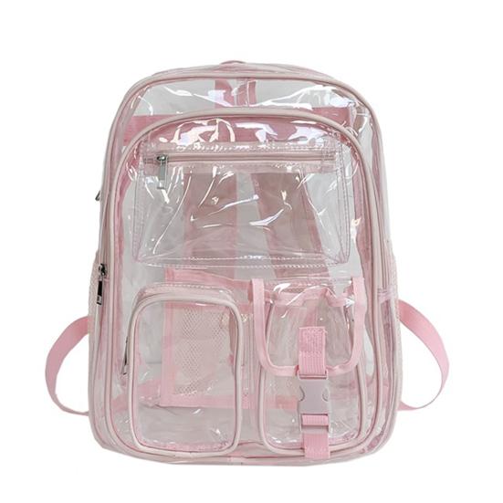Clear Backpack for Girls Boys Waterproof Heavy Duty Transparent Bookbag Large Capacity See Through Backpack for Work School Travel