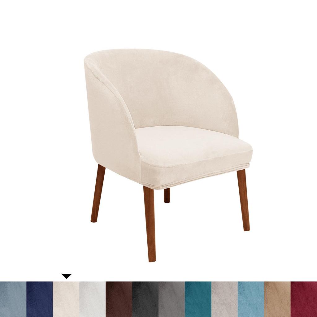 Velvet Semi-Circular Dining Chair Cover with Elastic Arc Design
