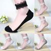 Women Fashion Ultrathin Transparent Beautiful Lace Flower Elastic Short Socks