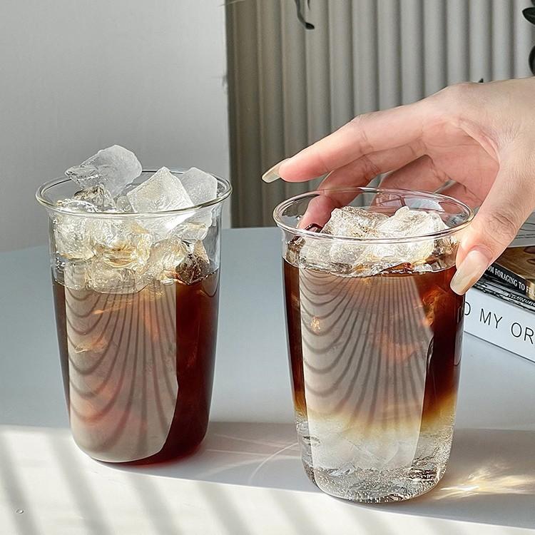 Transparent Glass Coffee Mug Breakfast Mug Latte Cup High Borosilicate Glass Cup Beer Milk Water Cocktail Drinking Mugs