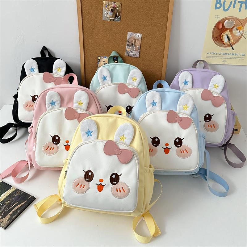 Детский школьный рюкзак для детского сада с изображением девочки-кролика