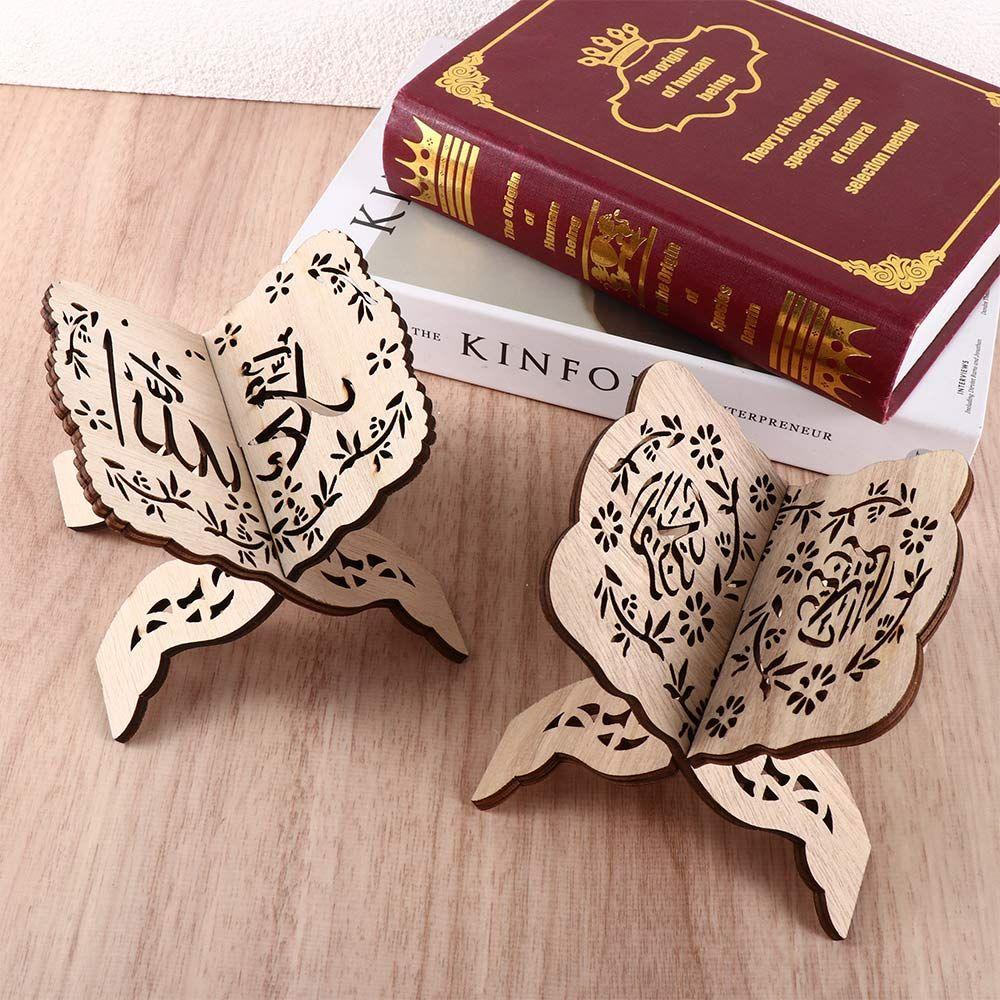 Wooden Foldable Ramadan Bible Quran Book Shelf Book Stand Home Decoration Display Stand