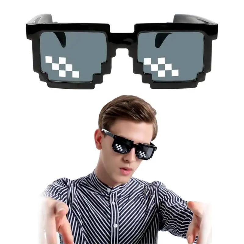 Mosaic Sunglasses Cool Party Vintage Shades Eyewear For Men Pixelated Sunglasses Black Funny Women Glasses2