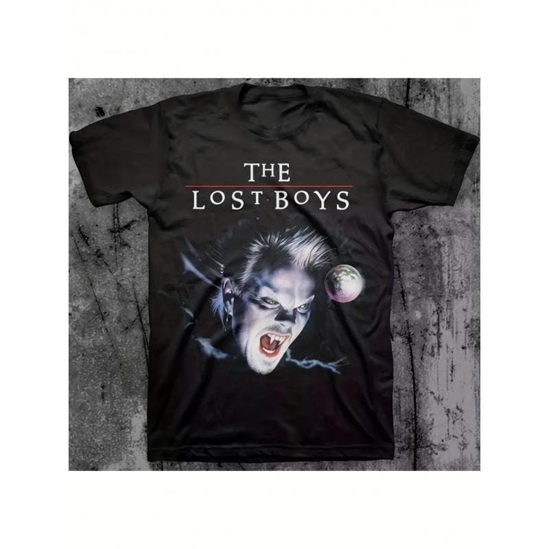 The Lost Boys Movie T-Shirt - Corey Haim Tribute with Iconic Logo & Character Art Print - Soft Stretch Fabric Retro Vintage Tee S-3XL - Black Gothic