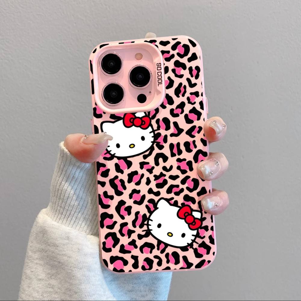 Чехол для телефона Hello Kitty с леопардовым принтом для iPhone 17 16 15 11 12 13 14 Pro Max 16 Plus 12 Mini 7 8 XR XS 15Pro MAX
