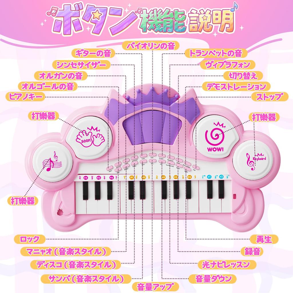 Cute Stone Piano Toy Keyboard 3 In 1 How To Play Educational Toy with Microphone 8 Types of Musical Instrument Effects Light Navigation Lesson Mode