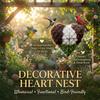 Handmade Fiber Bird Nesting Heart, Refillable Birds Haven 1 Heart Shape Hummingbird Nesting And 80G Of Nest Materials