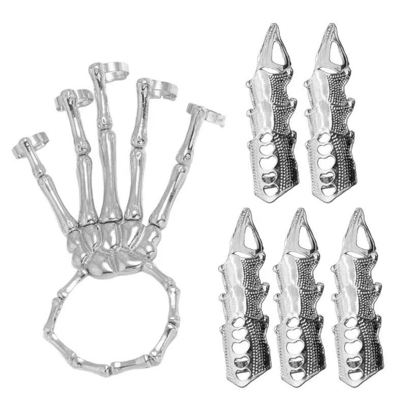 Перчатки Harajuku Dark Tech Bionic Robot с регулируемыми кольцами брони