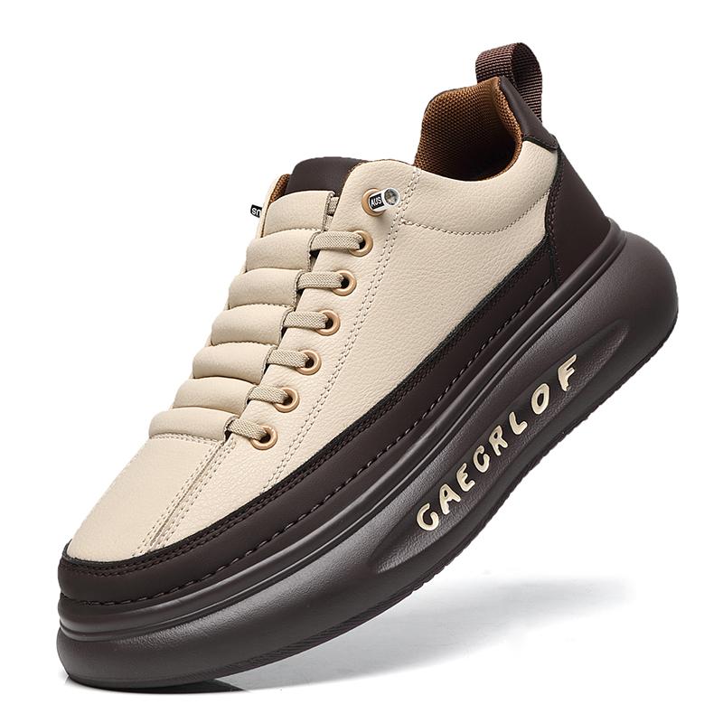 Новые модные мужские кроссовки, удобные, легкие, повседневные, кожаные туфли, обувь для катания на скейтборде, мужская вулканизированная обувь с толстой подошвой