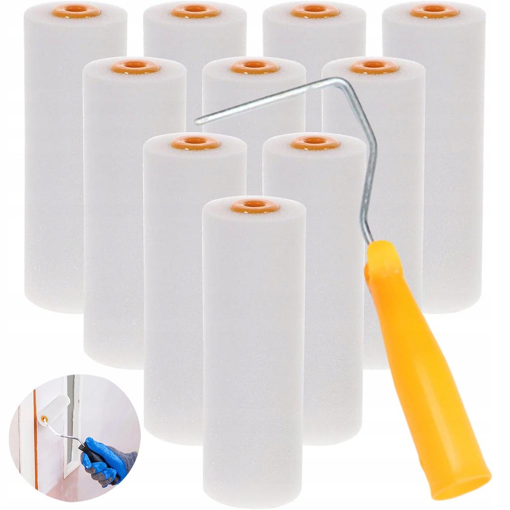 Set of 10 Polyurethane Paint Rollers 10 with Handle