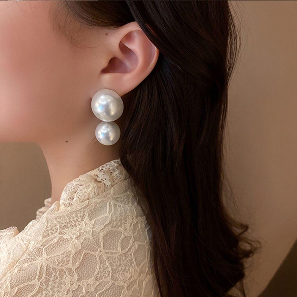 Party Lady Hyperbole Style Large Pearl Stud Earrings Women Jewelry Fashion Design Korean  Earrings