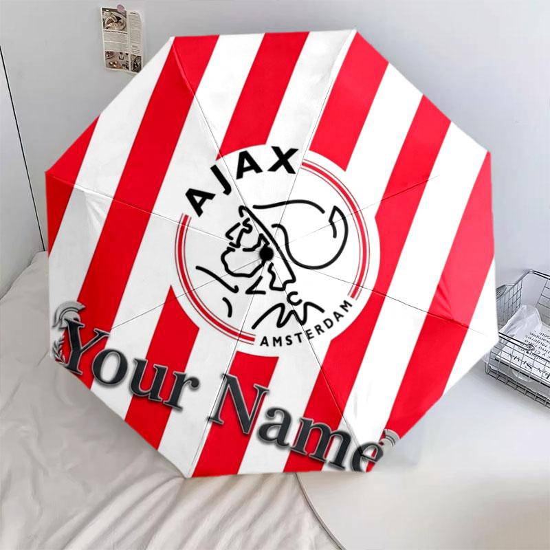 1 шт. Автоматический складной зонт - AFC Ajax, узор с индивидуальным названием, портативный и складной дизайн с 8 спицами, Рождественские и Дни рождения