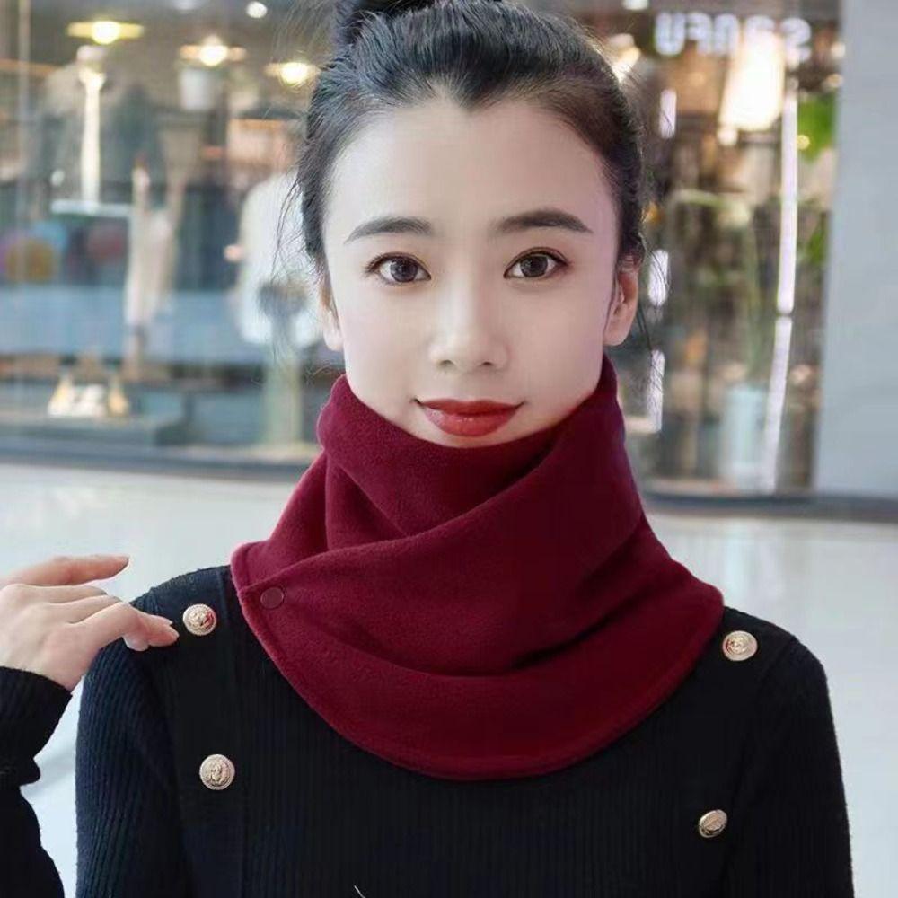 Multifunctional Fleece Neck Scarf Solid Color Plush Neck Cover Sweet Plush Neck Protector Winter
