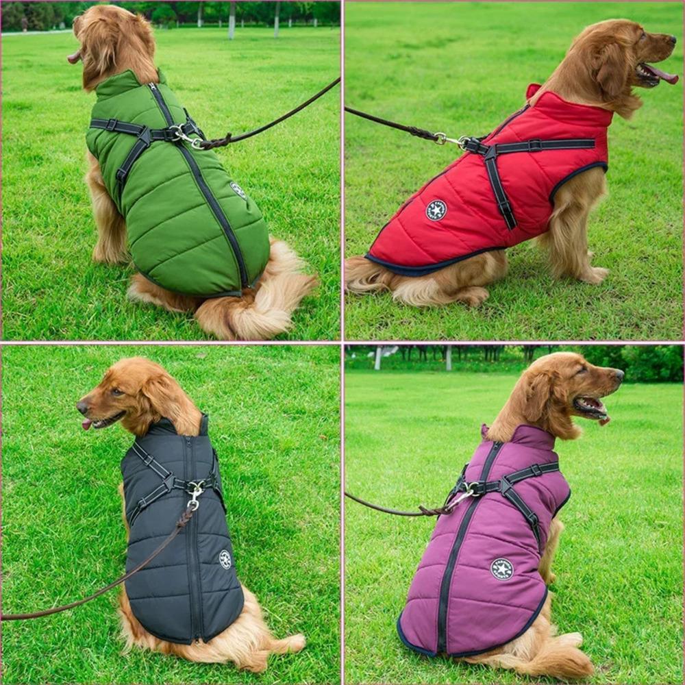 Waterproof Warm Dog Jacket Vest Winter Dog Clothes With Harness Pet Costume for Small Large Dogs Chihuahua French-Bulldog Coat