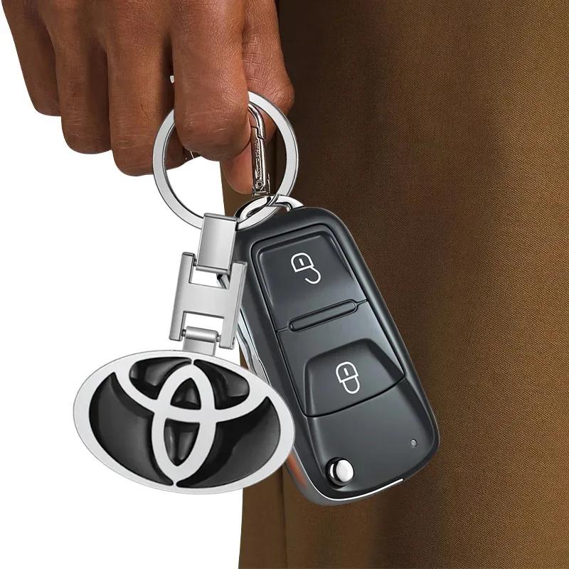 Car Keychain Car Emblem Gift With Key Ring Auto Accessories For TRD Toyota Crown Reiz Corolla Prada Alphard Yaris Camry GT86