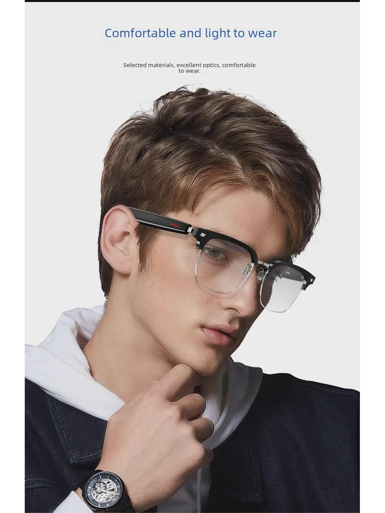 E13 Bluetooth Smart Glasses: Anti-Blue Light, Polarized, Semi-Open Sunglasses with Interchangeable Lenses for Calls & Music