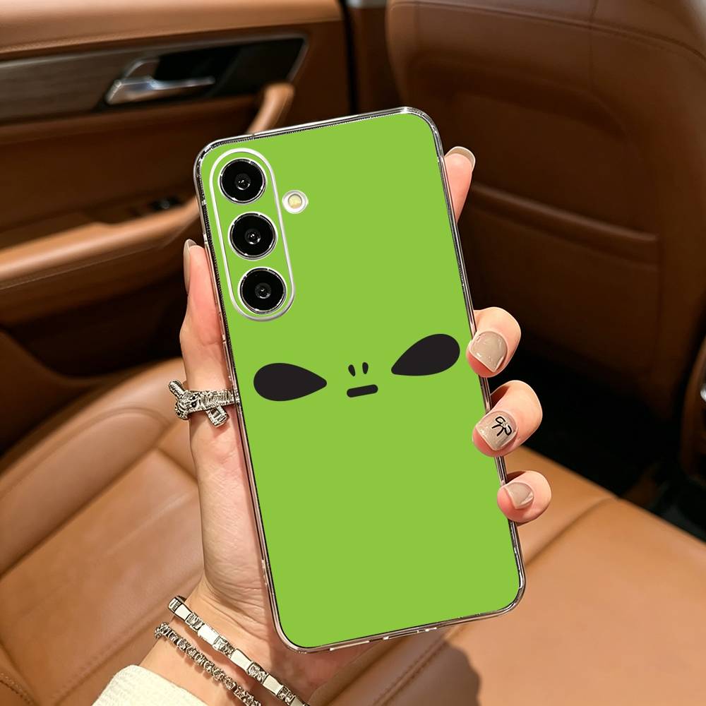 Cute Cartoon Alien Clear Soft Silicone Phone Case for Samsung Galaxy A71, A70, A52, A51, A40, A30