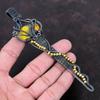 Кулон из яшмы шмеля, кулон, обмотанный медной проволокой, украшения ручной работы, кулон-ключ, кулон из натурального драгоценного камня, медные украшения, подарки на годовщину