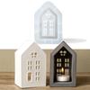 House Silicone Molds Concrete Love Window House Crafts Candle Holder Resin Mold Christmas Ornaments Gypsum Mould Home Decoration