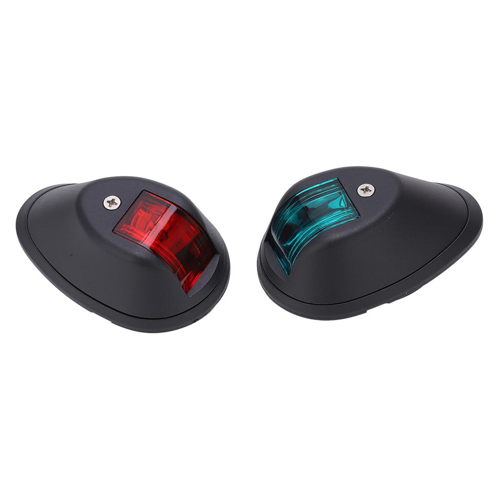 1Pair Yacht Signal Light 3W Boat Navigation Lights Marine Bow Lamps Red Green Light for Sailing DC12V‑24VBlack
