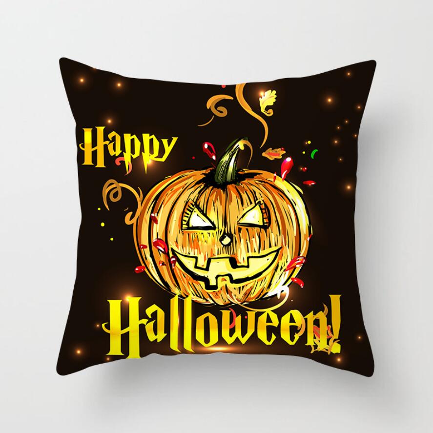 New Style Hello Halloween Print Pillow Case Polyester Festival Home Decor Fabric Sofa Pillowcase Comfortable Car Cushion Cover
