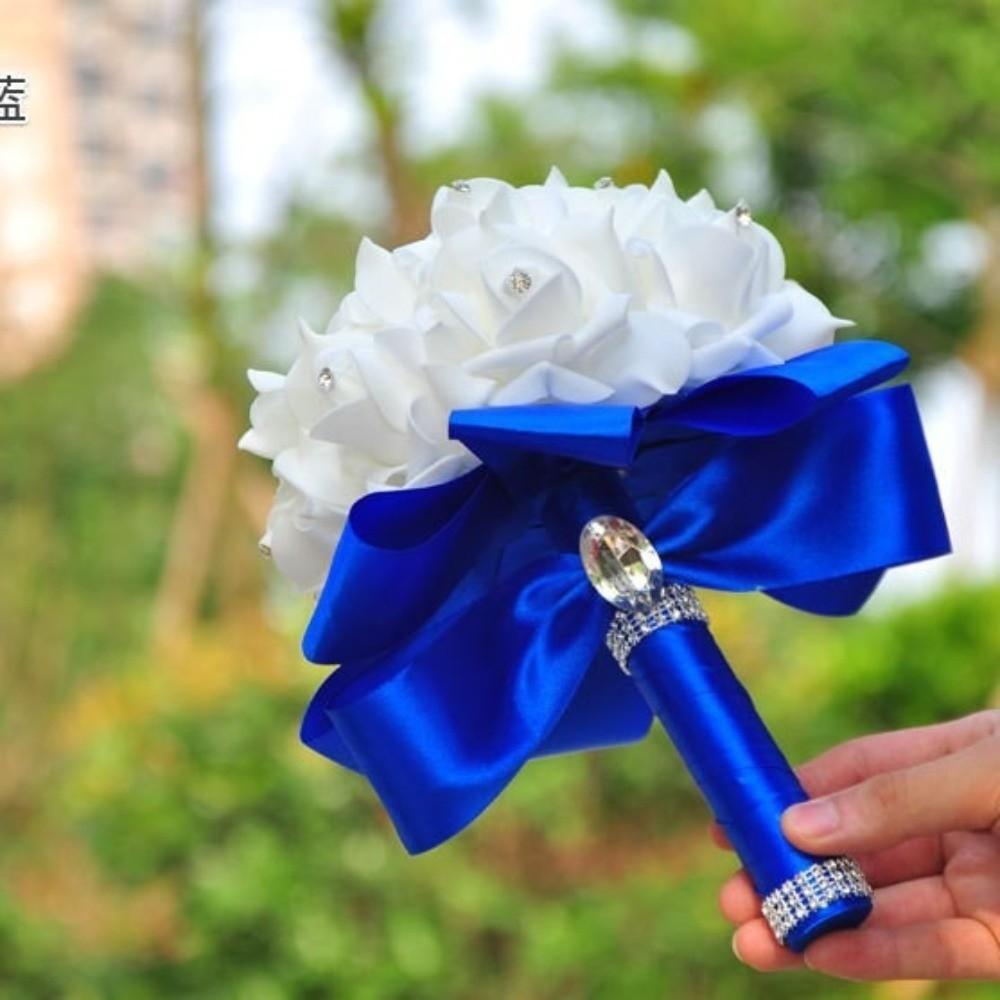Satin Rose Flower Bouquet Romantic Artificial Rose Flower Bridal Wedding Bouquet Bridal Wedding