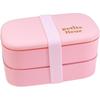 Petit Fleur Men's Oval 2-Tier Lunch Container, 800ml, Pink, 03051