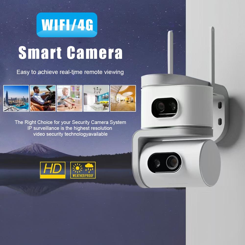 WiFi/4G Dual-Network Panoramic Night Vision HD Outdoor Security Camera
