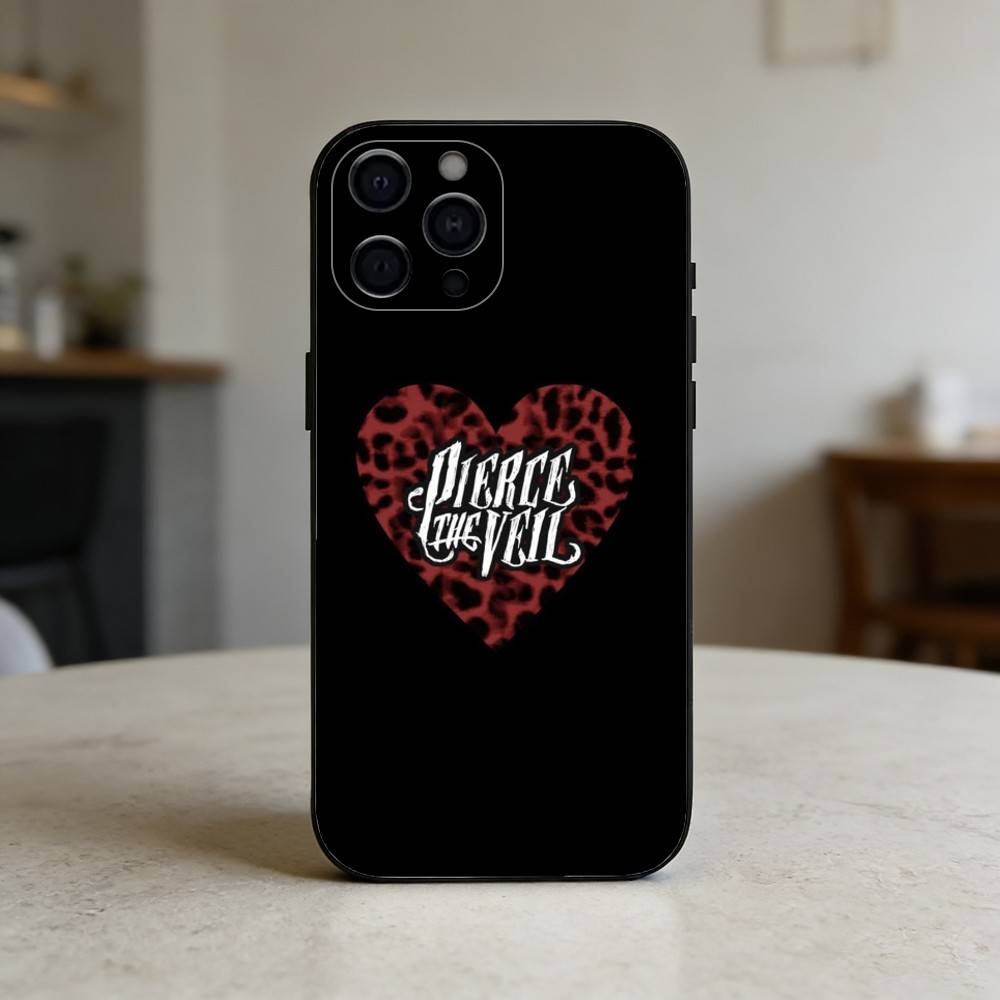 Чехол для телефона P-pierce the veil band для iPhone 17,16,15,14,13,12,11 Plus,Pro Max,SE4 Мягкий силиконовый Черный чехол