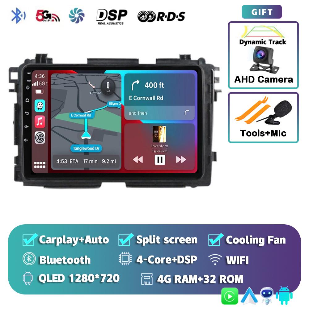 Android 14 Автомагнитола Carplay Auto для Honda HR-V HRV XRV Vezel 2013-2019 GPS Мультимедийный Видеоплеер Головное Устройство Камера 360 Стерео