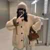 Crew Neck Lamb Wool Coat Thickened Wool Women's Autumn and Winter Imitation Rex Rabbit Fur Integrated Loose Lazy Fur Coat