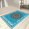 1pc Bohemian Persian Style Non-Slip Bath Mat, 5mm Thick Washable Flannel Rug with Intricate Floral & Geometric Print