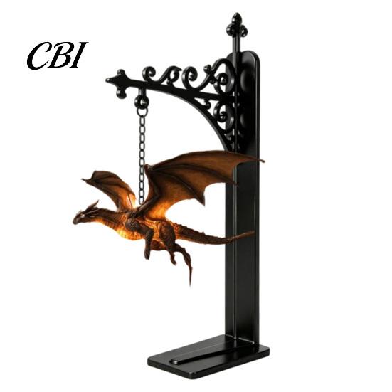Magical Bookshelf Decoration Flying Dragon Lamp, Warm Hanging Night Light, Fantasy Lamp Reading Nook Decor, Unique Gift for Lovers Book Readers Resin