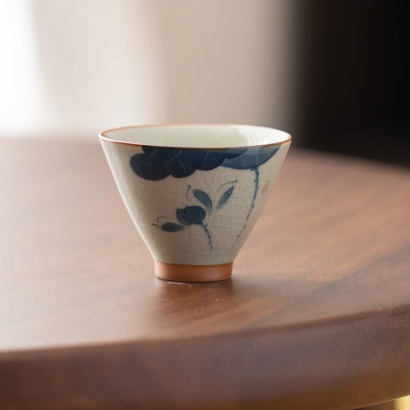 Керамическая чашка для чая в китайском стиле Ge Kiln Master, изготовленная вручную, одинарная чашка, дегустационная чашка для чая, чайный сервиз в стиле кунг-фу, чайная чашка