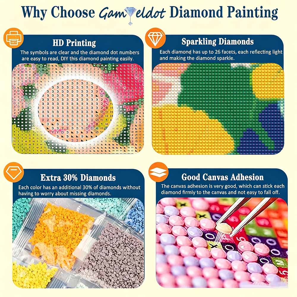 Tropical Leaf Diamond Painting Kit. DIY Diamond Art. Handmade Gift for Friends and Family. Home Decor Artwork. Full Round Drills