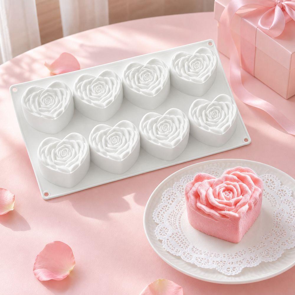 Heart Shaped Mousse Cake Mold Rose Dessert Mold Gift Silicone Cake Mold Valentine's Day