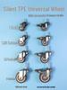 Универсальное колесо с тормозом: Одноосевая стойка для хранения/сушки M6/M8 из ТПЭ, бесшумный резиновый стержень, маленькие колеса с резьбой