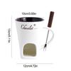 Candle Cup Cheese Chocolate Melting Ceramic Mug with Fork Chocolate Fondue Mug Creative Coffee Mug for Chocolate Cheese Candy