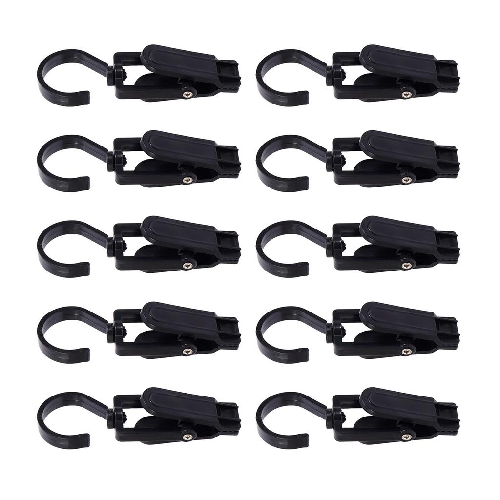 10pcs Clothes Hook Clips Multi Purpose Strong Load Bearing Rotatable Plastic Hat Hanging Clips for Socks Curtains
