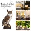 Смола Статуэтка Совы Искусственная Сова Уличная Скульптура Домашний Декор Скульптура Животного Декор для Газона и Двора Ремесло Счастливая Сова для Гостиной Офиса