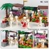 M1635 Chef Building Block Figurine Restaurant Kitchen Cooking Scene Simulation Food Play House Toys