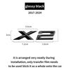 Подходит для BMW X1 X2 X3 X4 X5 X6 X7 F49 U12 F39 G08 G18 F15 F25 F26 G01 G02 G05 G06 G07  и задние буквы серебристый черный