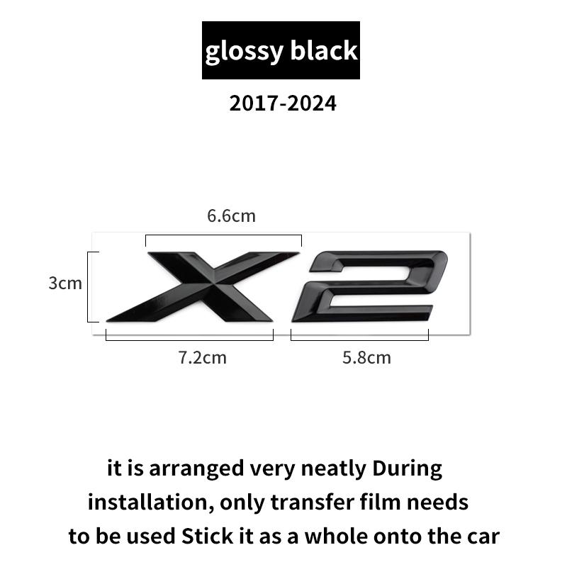 Подходит для BMW X1 X2 X3 X4 X5 X6 X7 F49 U12 F39 G08 G18 F15 F25 F26 G01 G02 G05 G06 G07 и задние буквы серебристый черный