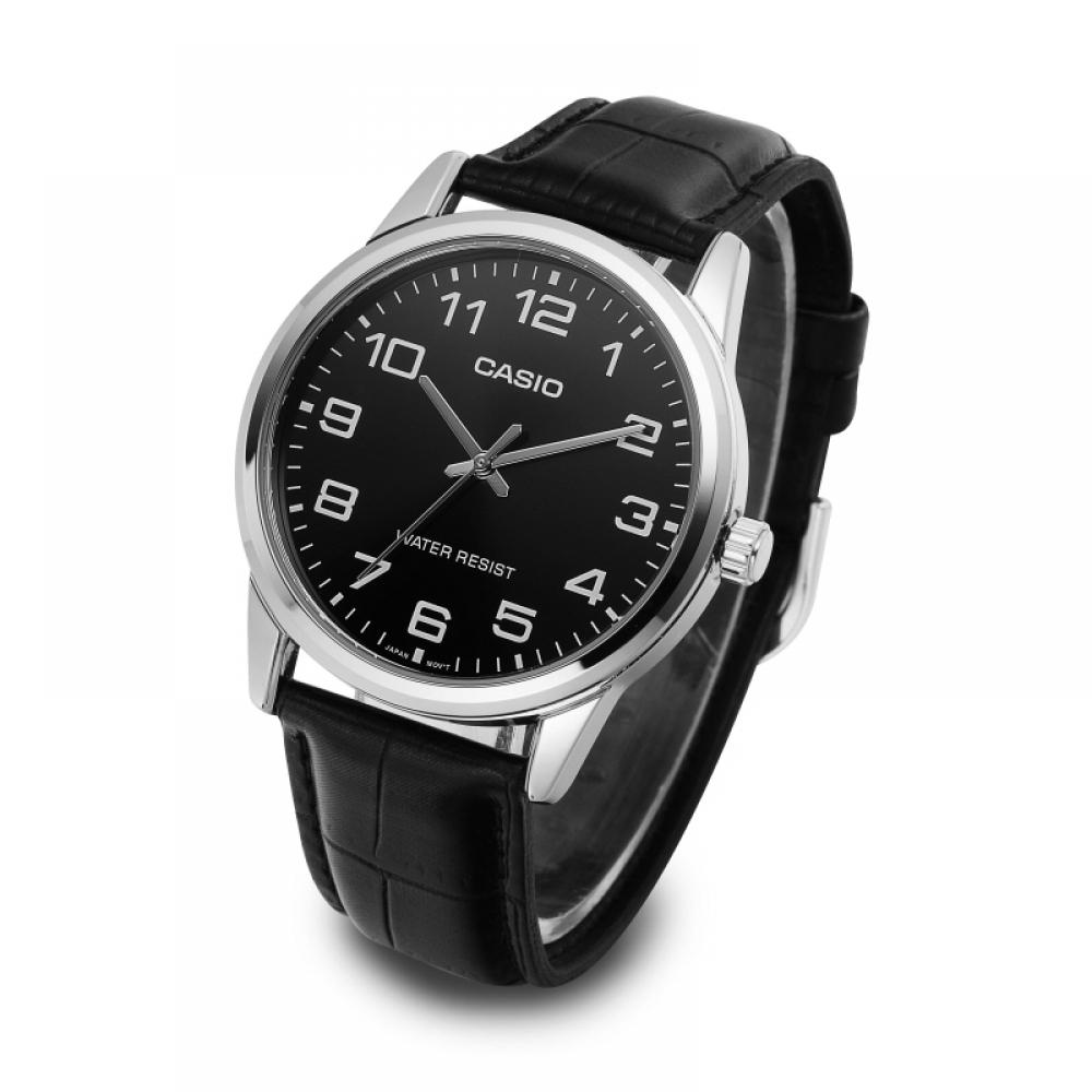 Casio Mtp V001l 1budf  Mtp V001l 1b  Аналоговые Сат Студентские Мужские Кожаные Часы