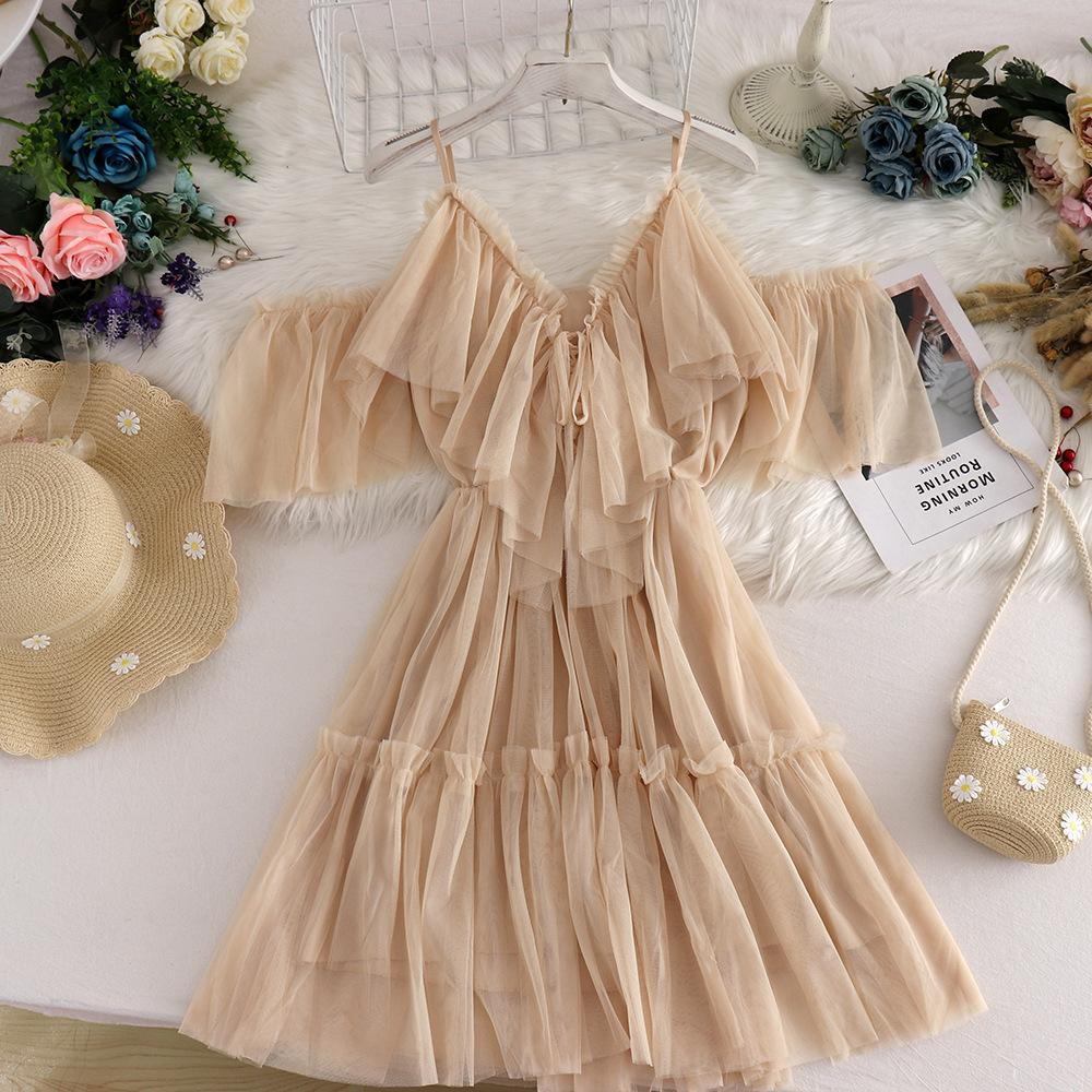 GMXIA Женская мода на лето и весну, однотонное платье с короткими рукавами и подтяжками, повседневные платья с высокой талией